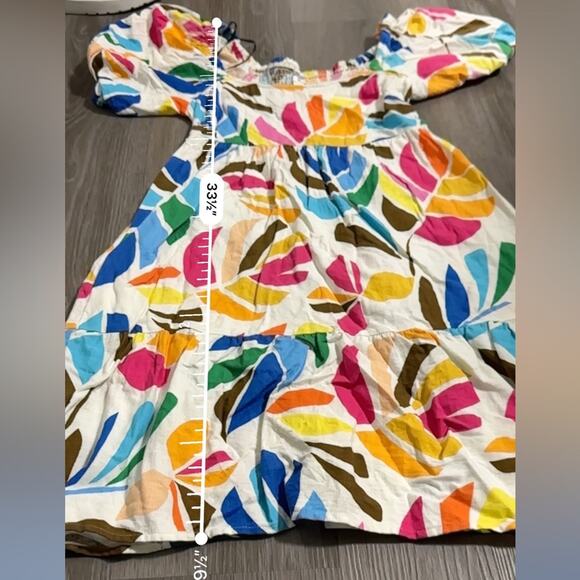 Tabitha Brown for Target Linen Blend Botanical Puff Sleeve Mini Dress Sz XS - Picture 13 of 13